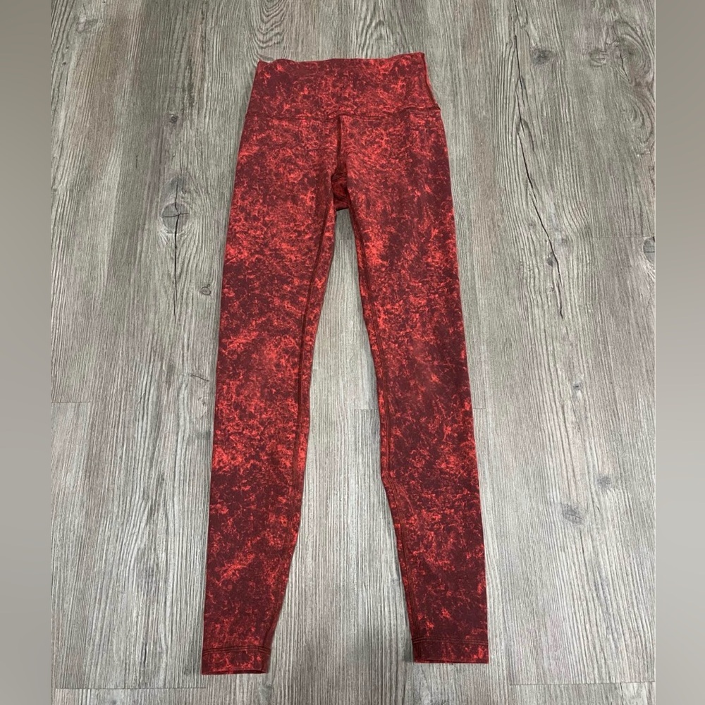 EUC Lululemon Wunder Train High-Rise Tight 28" Red sz 4 Women's